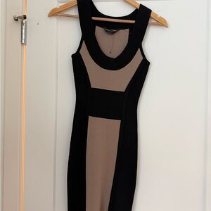 BCBGMaxAzria Black and Tan Mini Dress